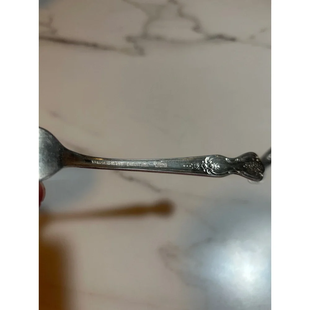 Wm Rogers & Son Victorian Rose Silver Plate Salad Forks Set of 2 Floral Vintage